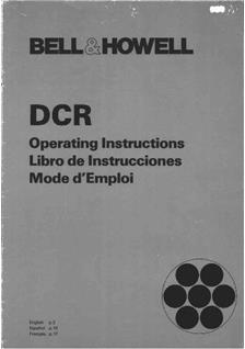Bell and Howell DCR manual. Camera Instructions.